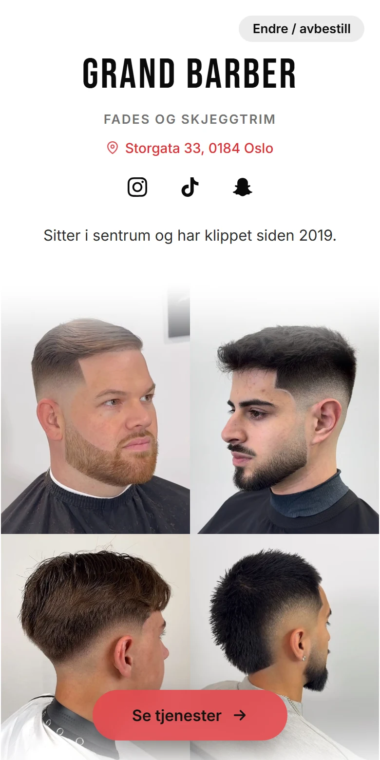 Bookingside — Din egen rød, lys